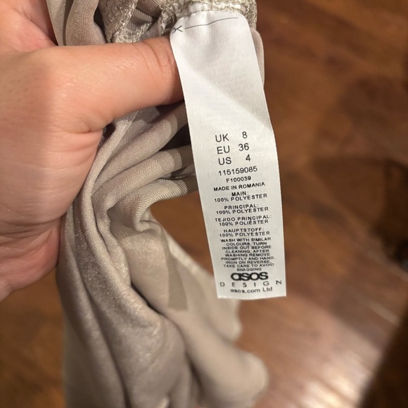 ASOS DESIGN Cream  Satin Slip Dress Size 4 - Picture 7 of 9